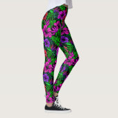 Leggings Fleur d'Hibiscus rouge rose tropicale violet (Droite)