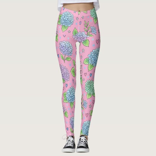 Leggings Fleur d'hortensia (Devant)