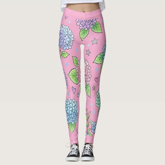Leggings Fleur d'hortensia (Devant)