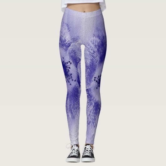 Leggings Fleur en bleu 2 (Devant)