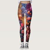 Leggings fleur et art 3d (Devant)