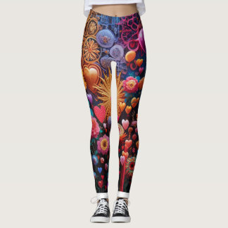Leggings fleur et art 3d