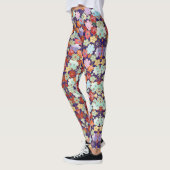 Leggings Fleur, feuilles et design (Gauche)