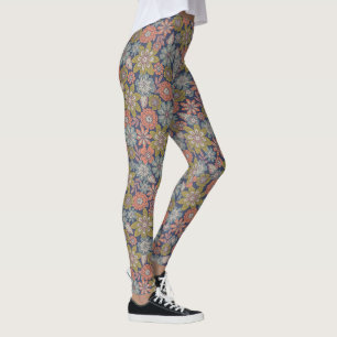 Leggings Fleur Fleurit & Fleurs en Corail, Bleu & Vert