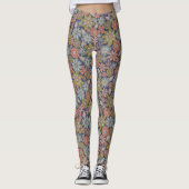 Leggings Fleur Fleurit & Fleurs en Corail, Bleu & Vert (Devant)