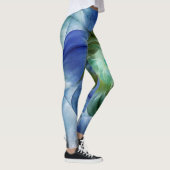 Leggings Fleur fractale bleue et verte (Droite)