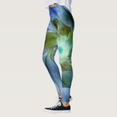 Leggings Fleur fractale bleue et verte (Gauche)