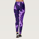 Leggings Fleur géométrique Blacklight de lueur au néon (Dos)