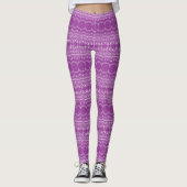 Leggings Fleur géométrique violette rayonnante (Devant)