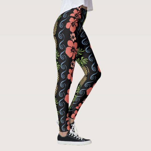 Leggings Fleur Hibiscus À L'Ananas (Droite)