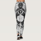 Leggings Fleur Illustration design noir et blanc (Dos)