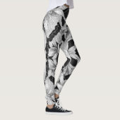 Leggings Fleur Illustration design noir et blanc (Droite)