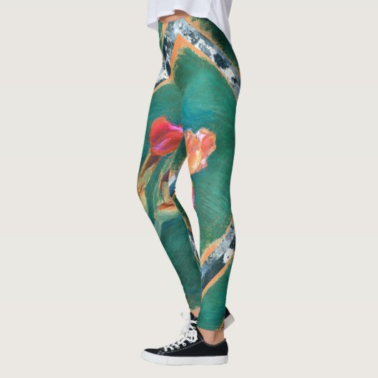 Leggings Fleur Iris colorée (Gauche)