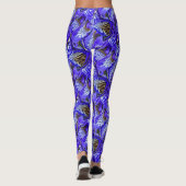 Leggings Fleur Iris Violet / Esthétique / Carrelé / (Dos)