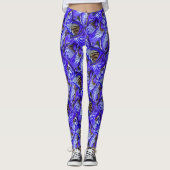 Leggings Fleur Iris Violet / Esthétique / Carrelé / (Devant)