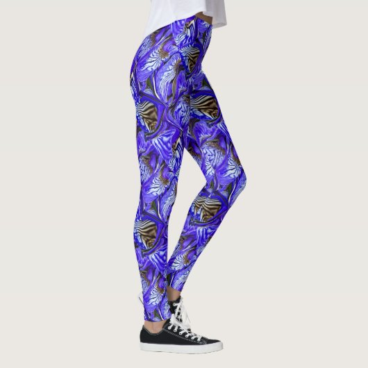 Leggings Fleur Iris Violet / Esthétique / Carrelé / (Droite)