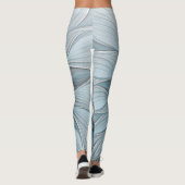 Leggings Fleur Joyeuse Abstrait gris bleu floral Fractal (Dos)