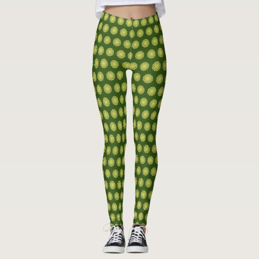 Leggings Fleur Mandala jaune (Devant)
