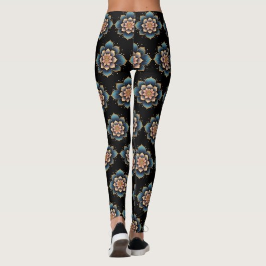 Leggings Fleur Mandala Lotus aux cristaux étincelants (Dos)