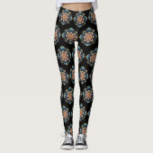 Leggings Fleur Mandala Lotus aux cristaux étincelants (Devant)