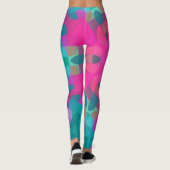 Leggings Fleur Mandala Retro rose et bleu (Dos)