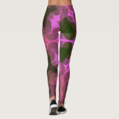 Leggings Fleur Mandala Retro rose et vert (Dos)
