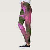 Leggings Fleur Mandala Retro rose et vert (Gauche)