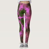 Leggings Fleur Mandala Retro rose et vert (Devant)