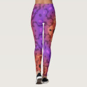 Leggings Fleur Mandala rétro violet et rouge (Dos)