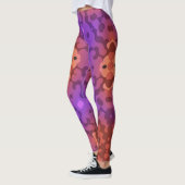 Leggings Fleur Mandala rétro violet et rouge (Gauche)
