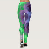 Leggings Fleur Mandala rétro violet et vert (Dos)