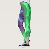 Leggings Fleur Mandala rétro violet et vert (Gauche)