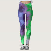 Leggings Fleur Mandala rétro violet et vert (Devant)