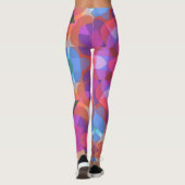 Leggings Fleur Mandala rose bleu et violet rétro (Dos)