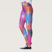 Leggings Fleur Mandala rose bleu et violet rétro (Gauche)