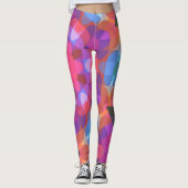 Leggings Fleur Mandala rose bleu et violet rétro (Devant)