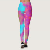 Leggings Fleur Mandala rose bleu et violet rétro (Dos)