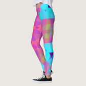 Leggings Fleur Mandala rose bleu et violet rétro (Gauche)