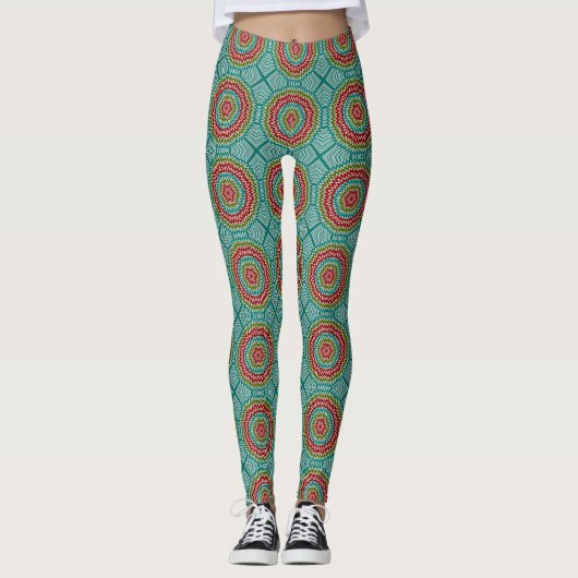 Leggings Fleur mandalaic hypnotique (Devant)