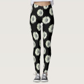 Leggings Fleur marguerite Motif mignonne Fille tendance Bla (Devant)