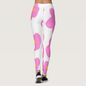 Leggings Fleur marguerite rose jaune moderne motif élégant (Dos)
