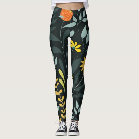 Leggings Fleur Meadow Design tendance en continu (Devant)