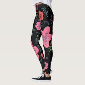 Leggings Fleur motif coloré belle (Gauche)