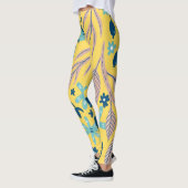 Leggings Fleur motif coloré brillant beauté (Gauche)