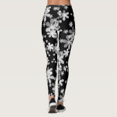Leggings fleur noir blanc (Dos)