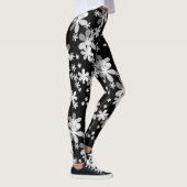 Leggings fleur noir blanc (Droite)