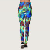 Leggings Fleur numérique bleue intense contrastant avec le (Dos)