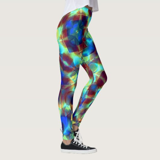 Leggings Fleur numérique bleue intense contrastant avec le (Droite)
