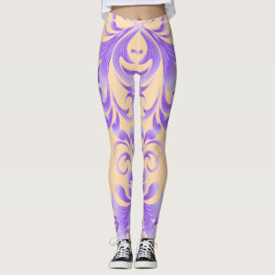 Leggings Fleur océanique : Harmonie violette / Art élégant