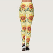 Leggings Fleur orange (Dos)
